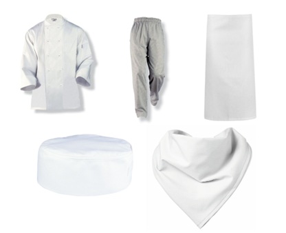 Chef Pack-Beanie, Neckerchief, Coat, Pants, 3/4 Apron